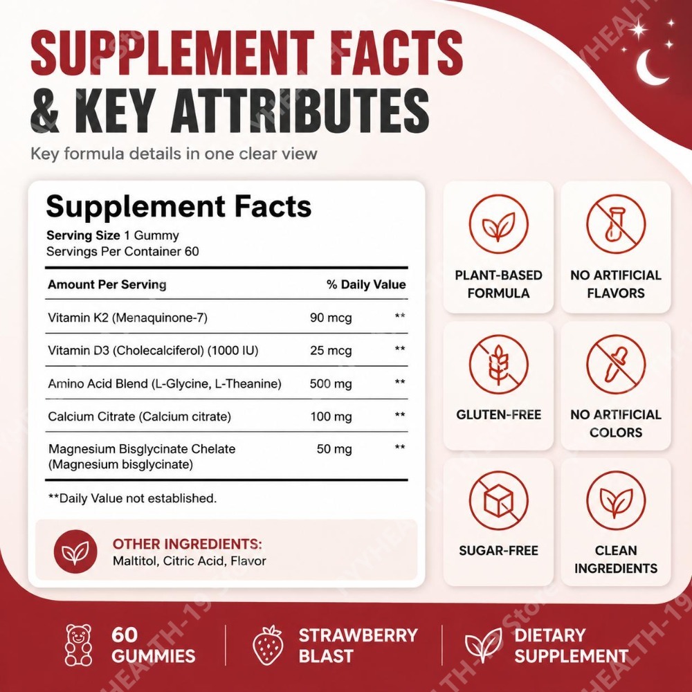 비타민 K2, D3, 칼슘 & 마그네슘이 함유된 영양  - Health Wellness Vitamins 리뷰 및 가격